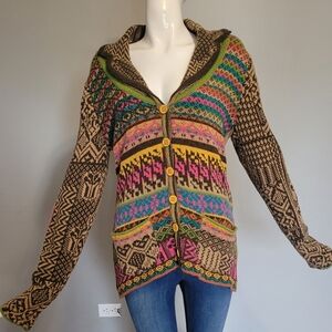 Ivko Collared Button Front Cardigan, GUC, Size M